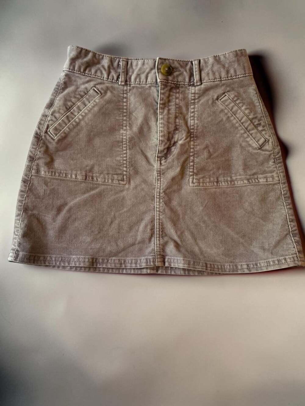 American Eagle Women's Super Stretch High-Rise Corduroy Mini Skirt in Lavender,